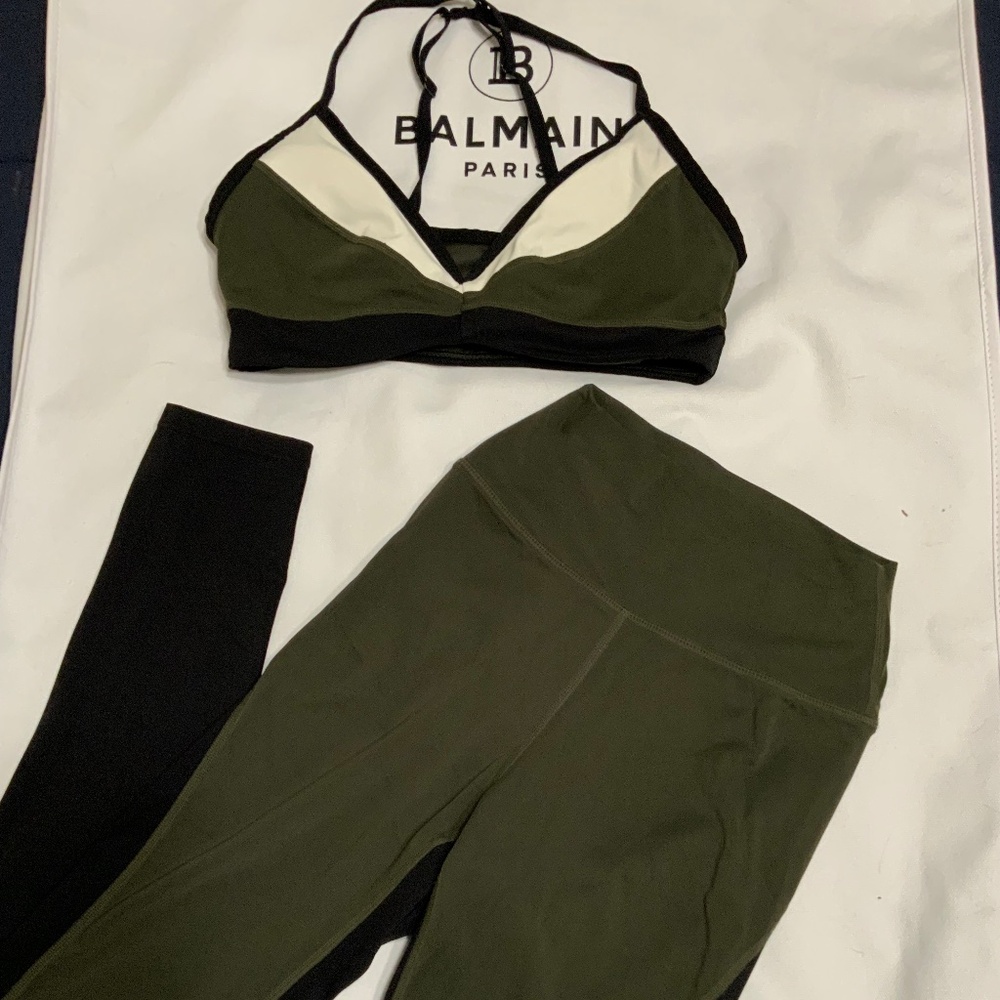 Green/Black P.E Nation Legging and Top Set